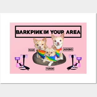 BarkPink Rainbow Bandana with Lightsticks Posters and Art